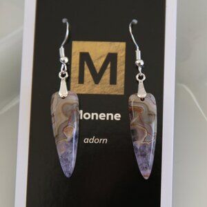 Amethyst Agate and Sterling Earrings